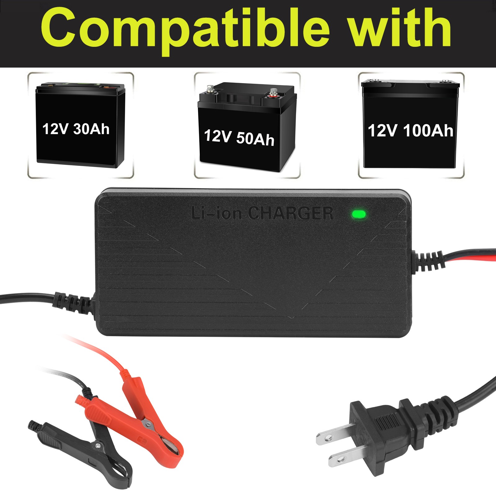 14.6V 10A Battery Charger for 12V LiFePO4 Lithium Deep Cycle Batteries