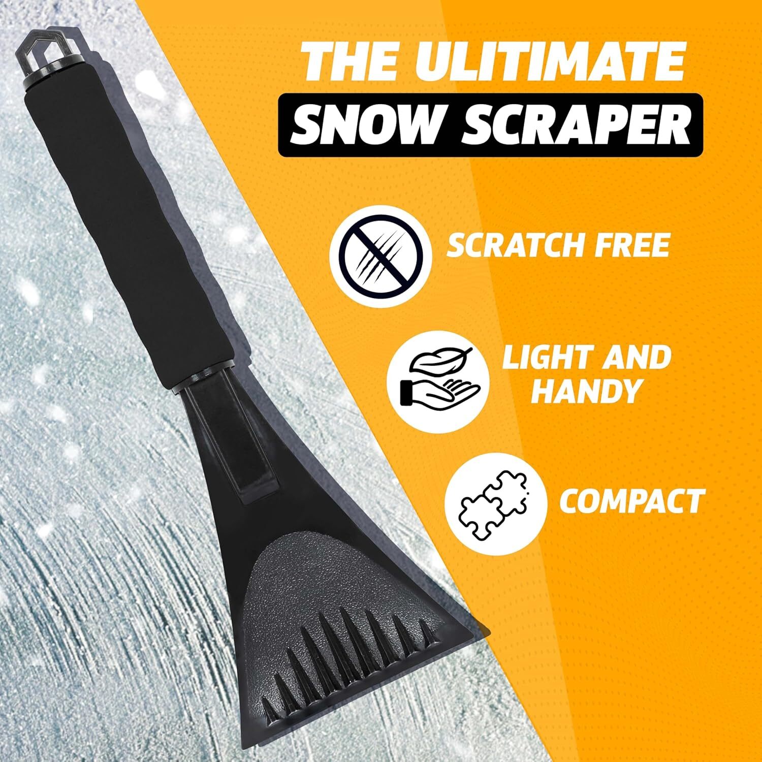 2x Car Windshield Ice Scraper with Foam Handle No Scratch Frost Scraper Universa