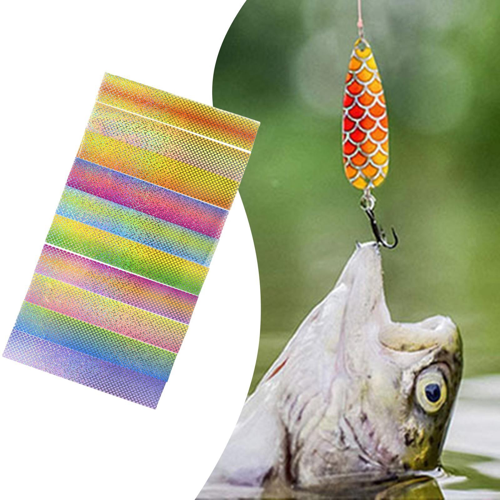10 Pieces Fishing Lure Sticker Tape Fake Fish Scales Sticker