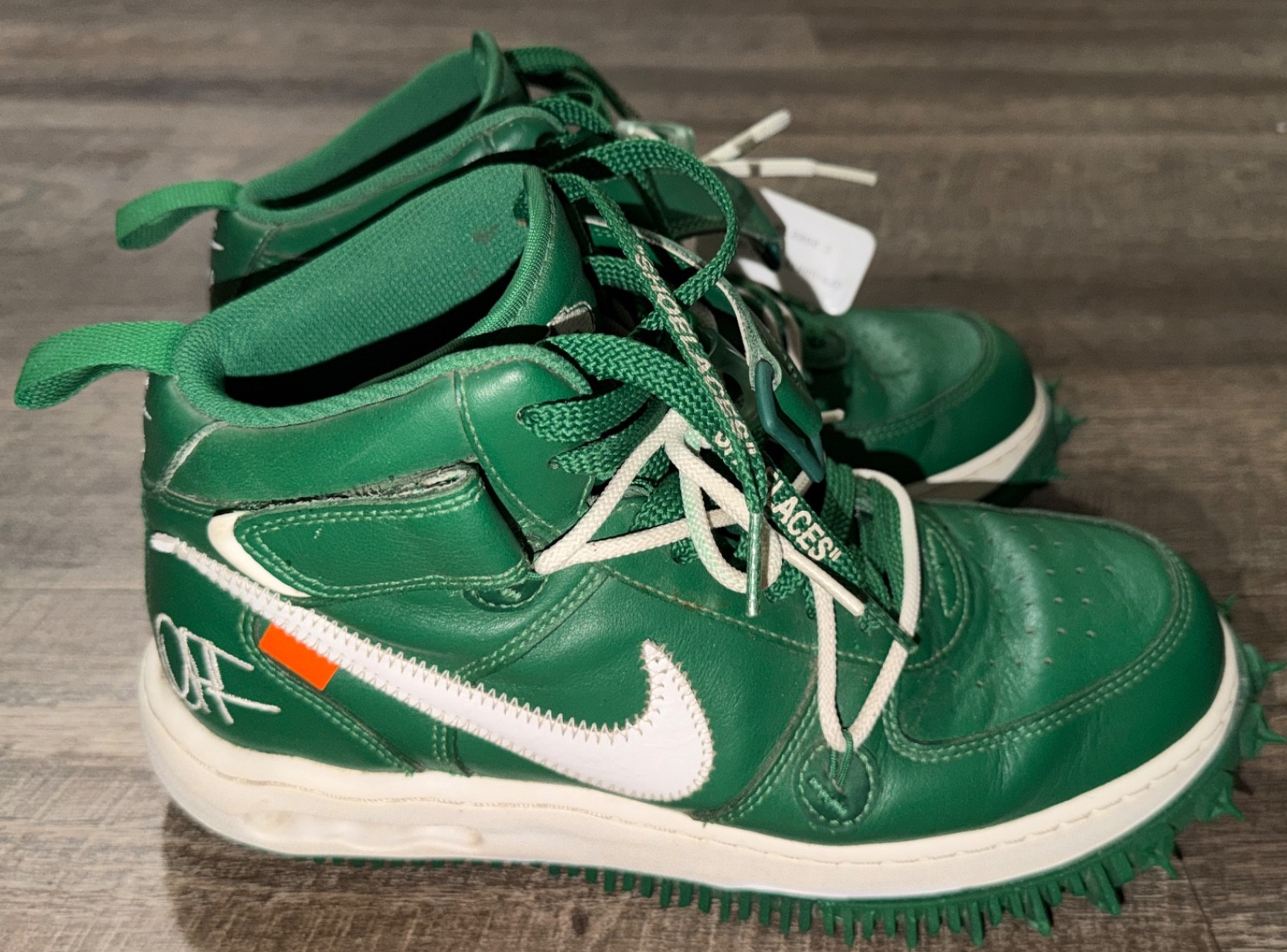 Size 9 - Off-White x Nike Air Force 1 SP Leather Mid Pine Green
