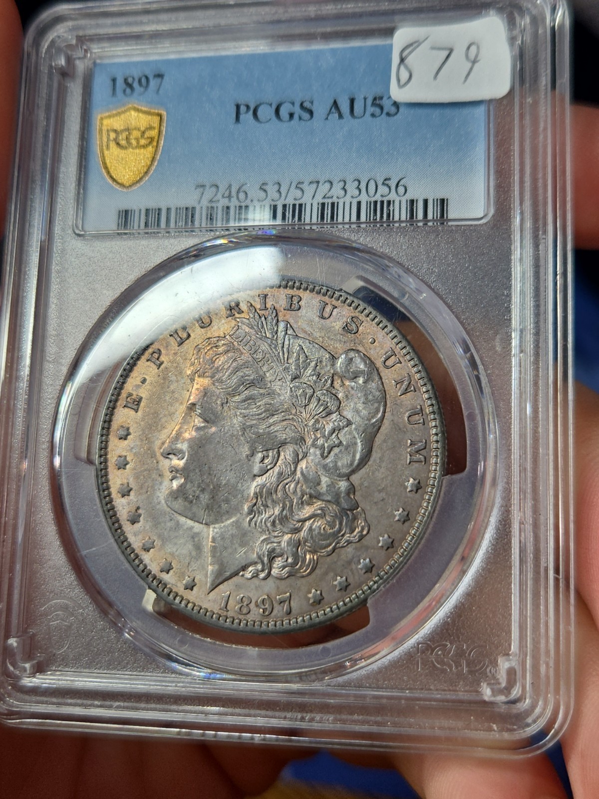 1897 $1 AU53 TOP 100 VAM 6A ANACS Morgan Silver Dollar