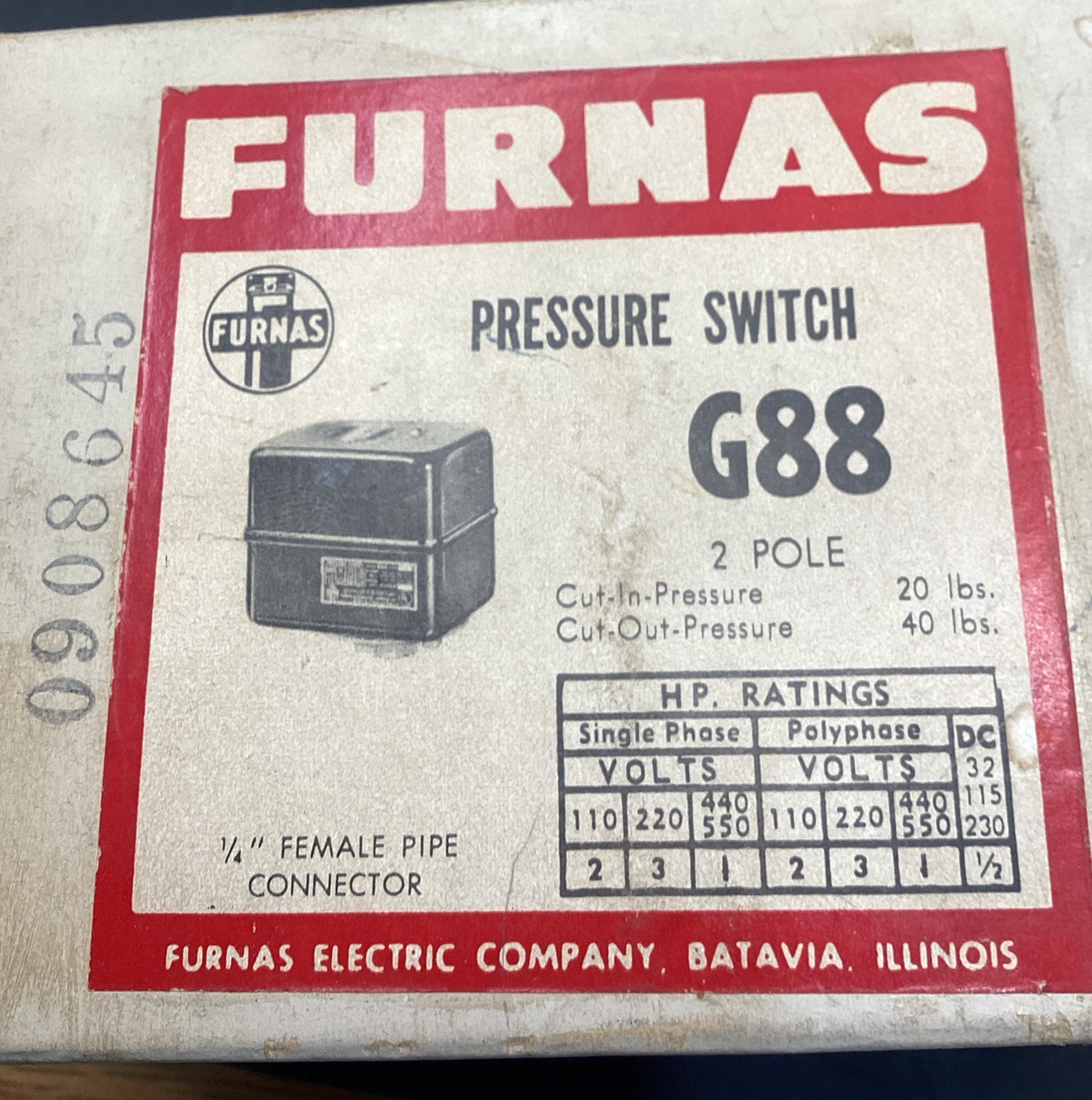 G88 FURNAS PRESSURE SWITCH