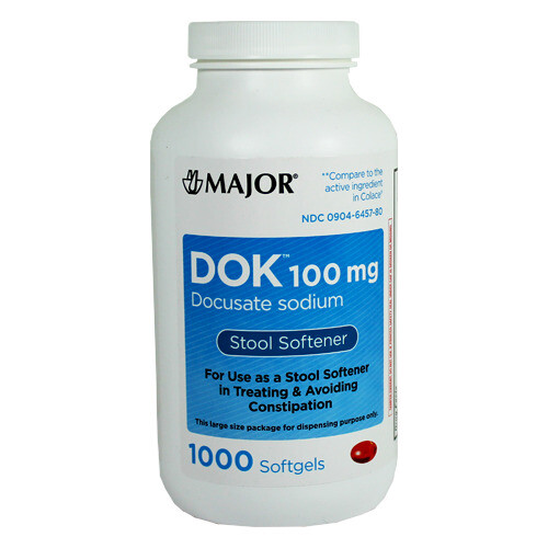 Docusate Sodium Softgels 100mg Stool Softener 1000 Ct Exp Sep 2028 (Colace)