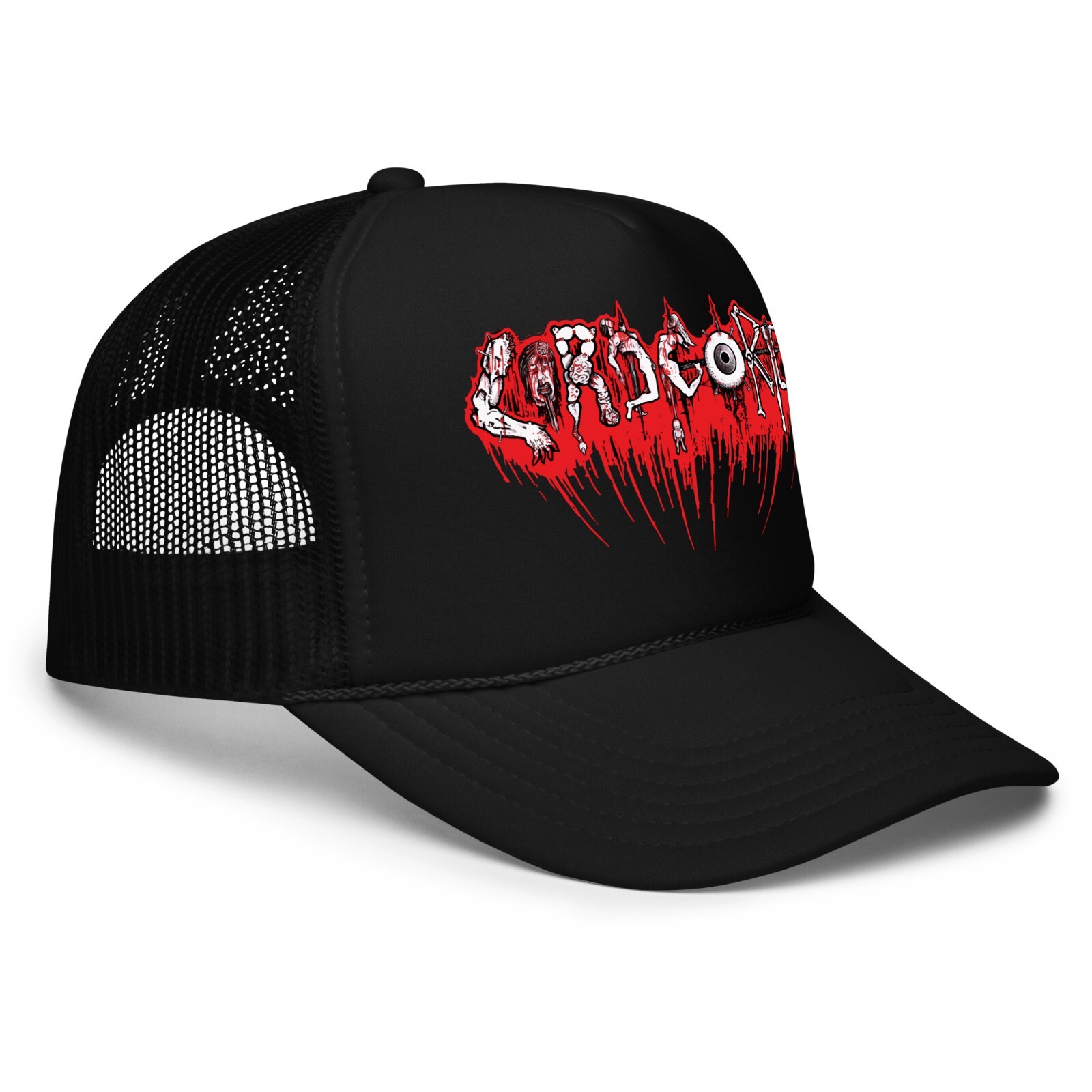 LORD GORE Red Logo Trucker Hat NEW! Death Metal Grindcore Blood Freak Autopsy