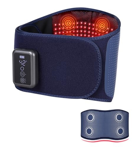 ADIUPUL BACK MASSAGER BELT LIGHT THERAPY, 5 HEATING LEVELS K212 - BLUE