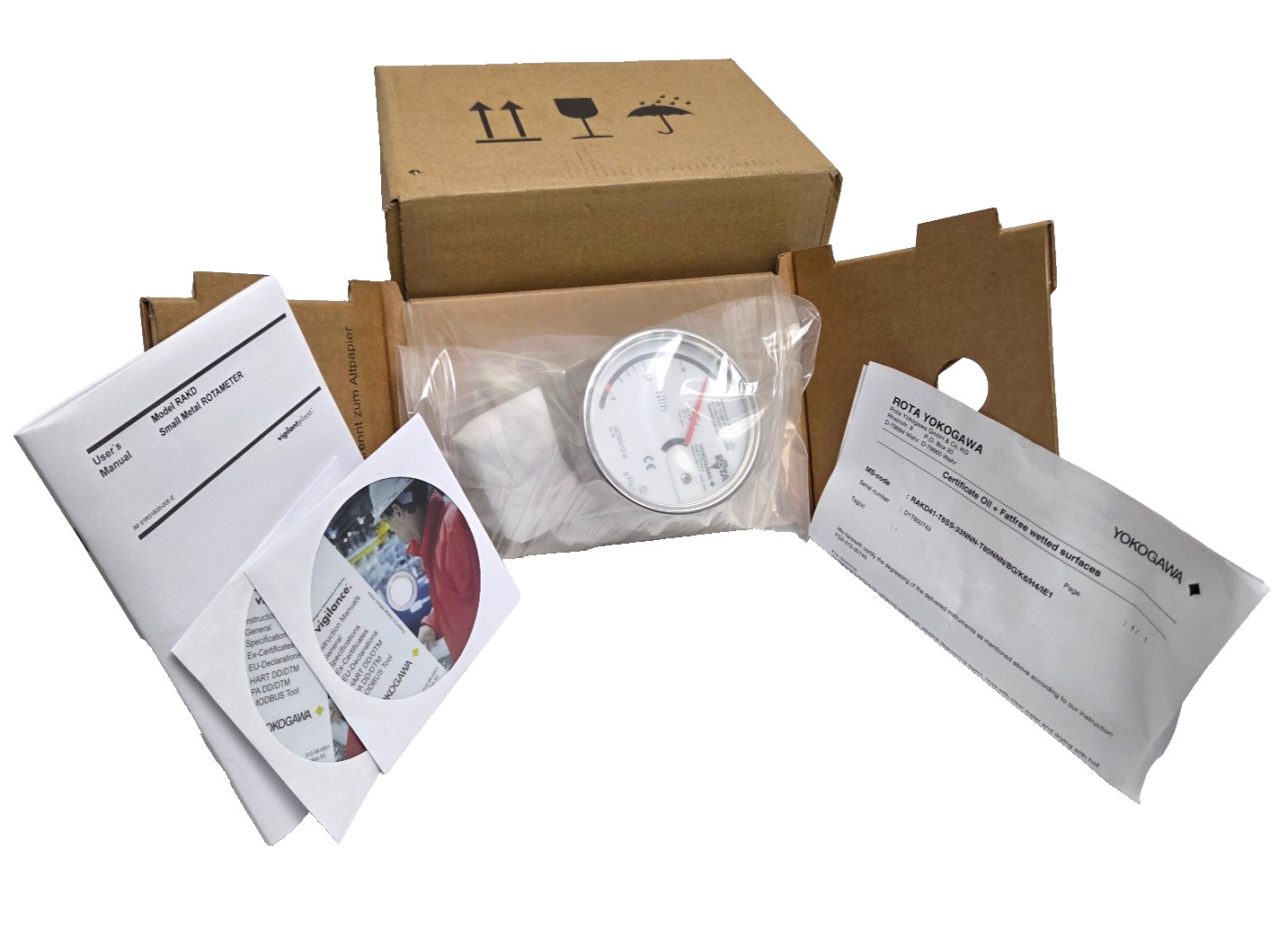 ROTA Yokogawa RAKD41 Gas Flow Rotameter Gauge RAKD41-T6SS-33NNN 1/4" 100 l/h OF
