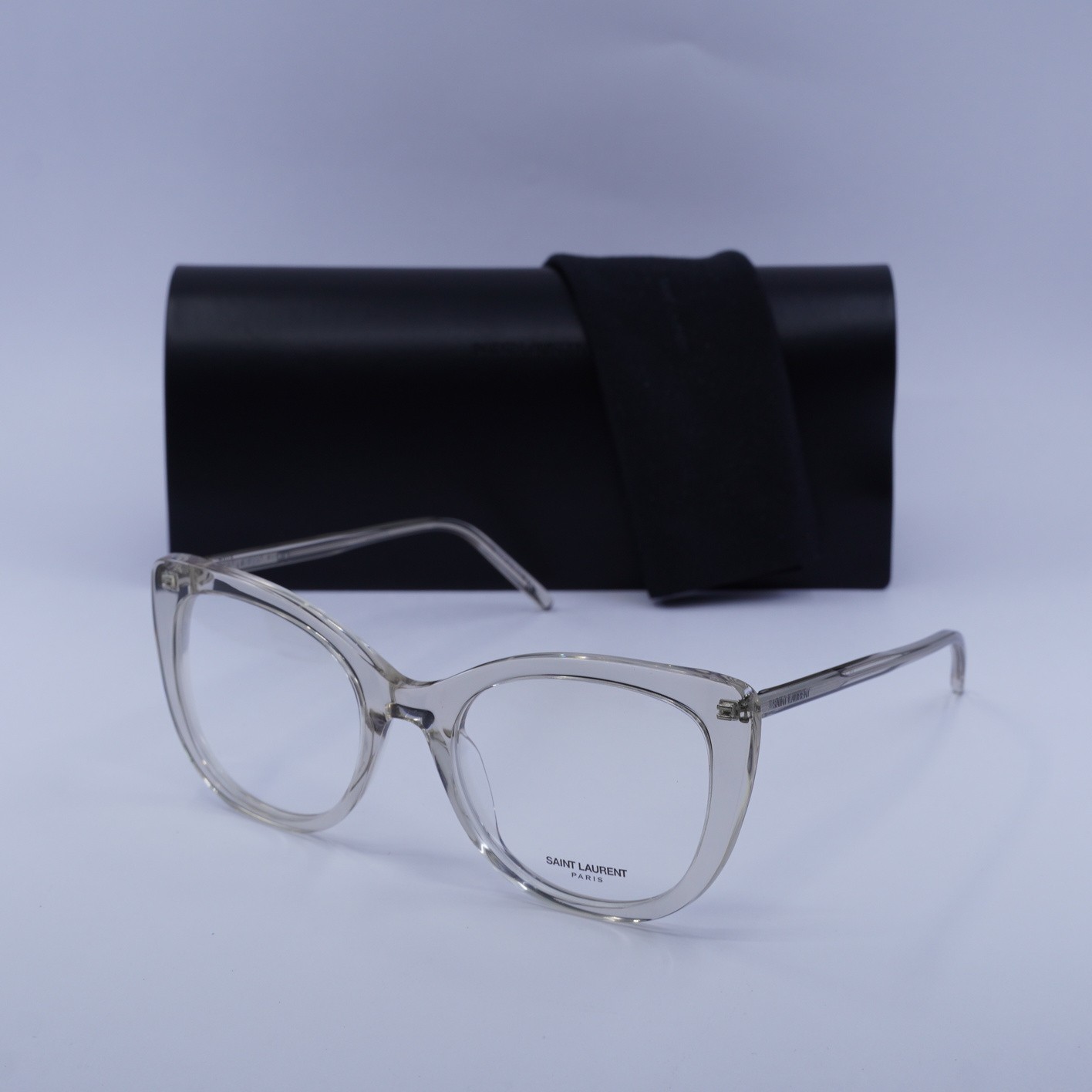 Saint Laurent SL778 004 Transparent Beige 55mm Eyeglasses New Authentic
