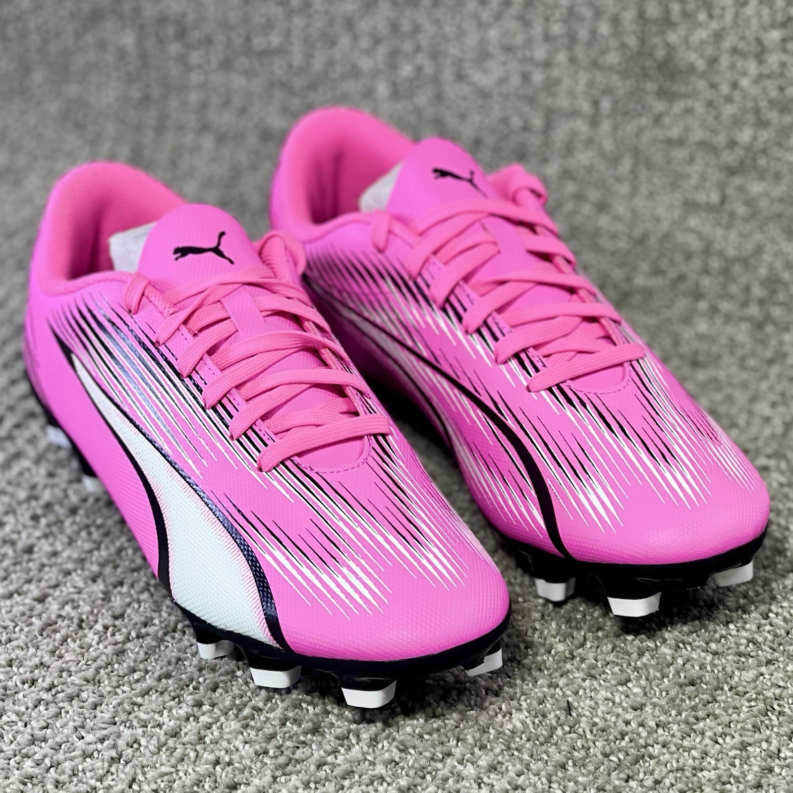 Puma Ultra Play FG/AG Soccer Cleats Pink Black White 107763-01 Men's Size 8 US