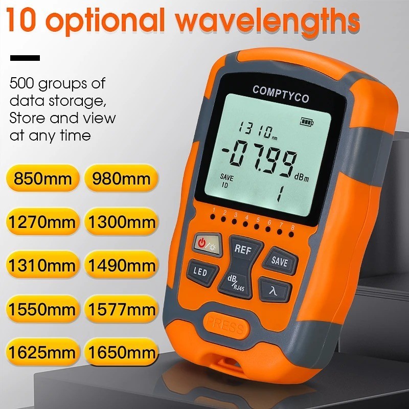 Optical Fiber Cable Tester Multimeter Tool Optical Power Meter with LED Light