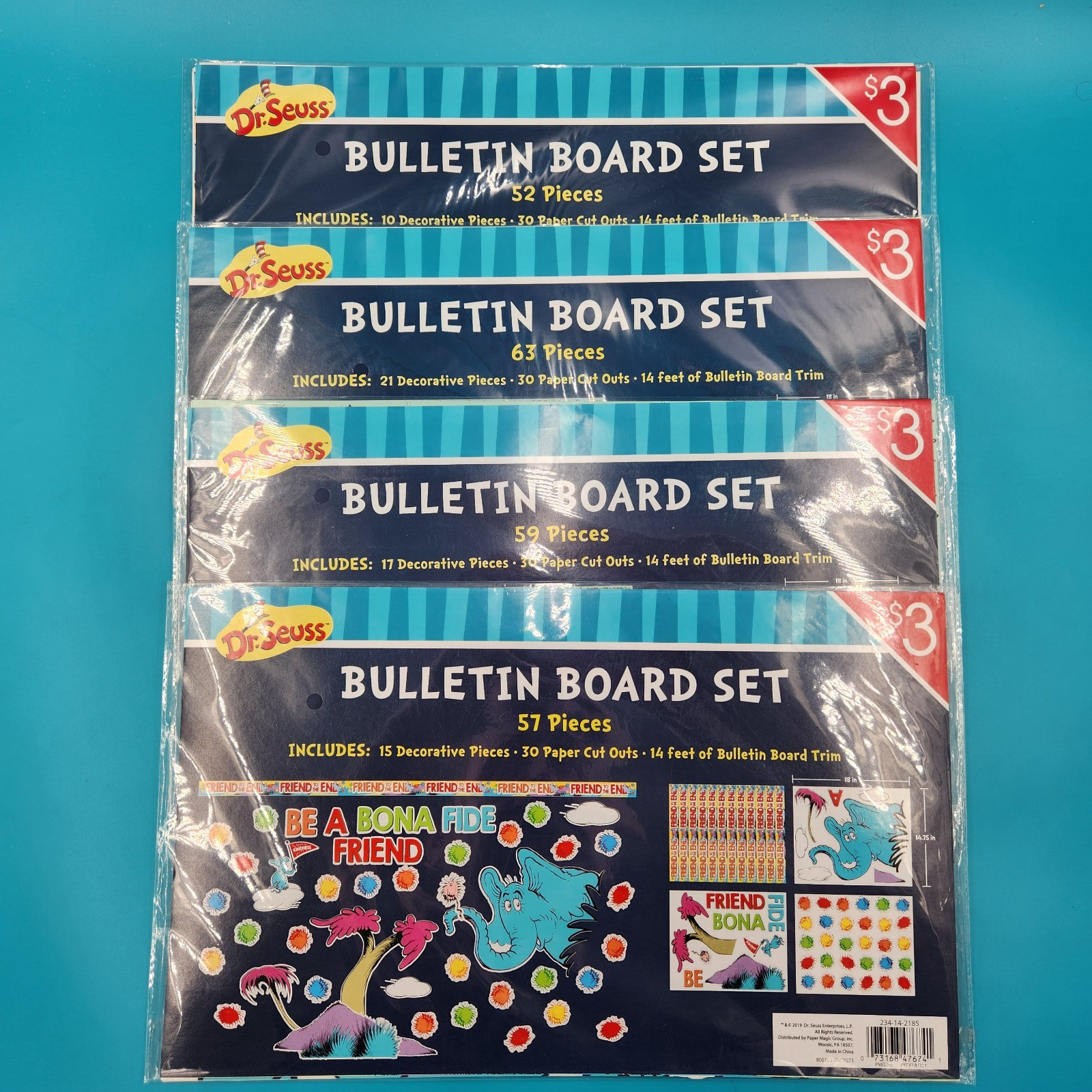 NEW Dr. Seuss Bulletin Board Set for Teaching Lot of 4 Different Sets SEALED