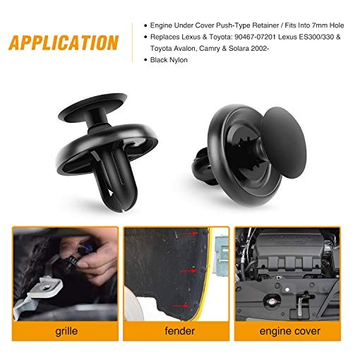 GOOACC Engine Under Cover Push-Type Retainer Lexus & 40Pcs Engine Cover Clips
