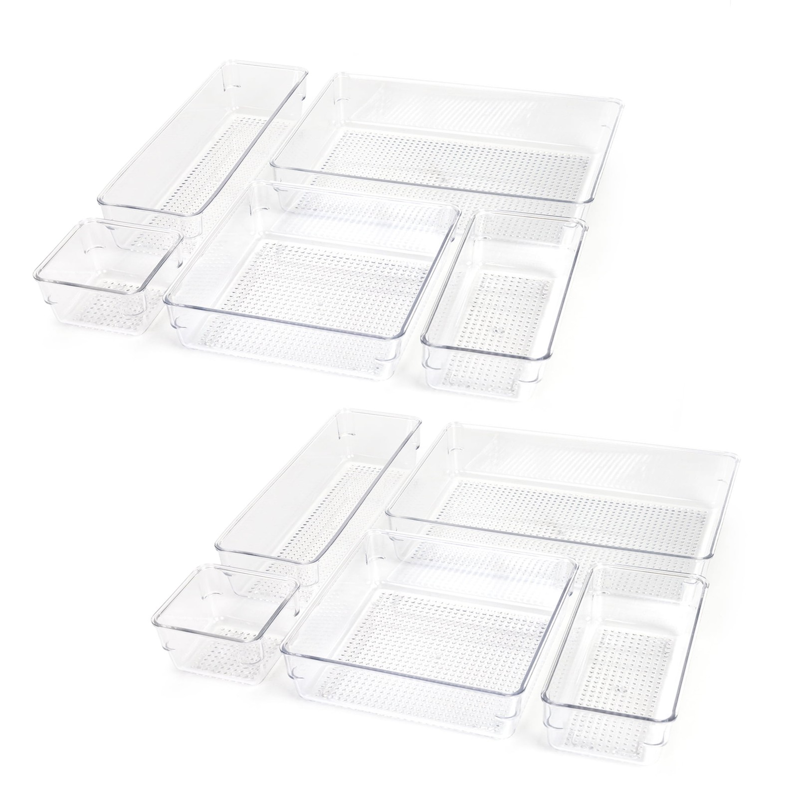 10-Piece Bathroom Storage Set W/ Clear Plastic & Stackable - Durable