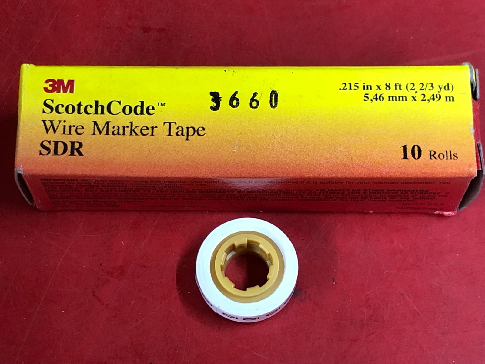 10 ROLLS SDR - 0 SCOTCHCODE™ 3M WIRE MARKER "0" TAPE EACH 0 ROLL .215" x 8' LONG