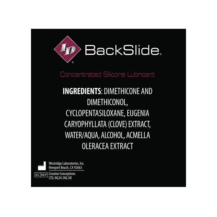 ID BackSlide Silicone Based Anal Lube - 1oz