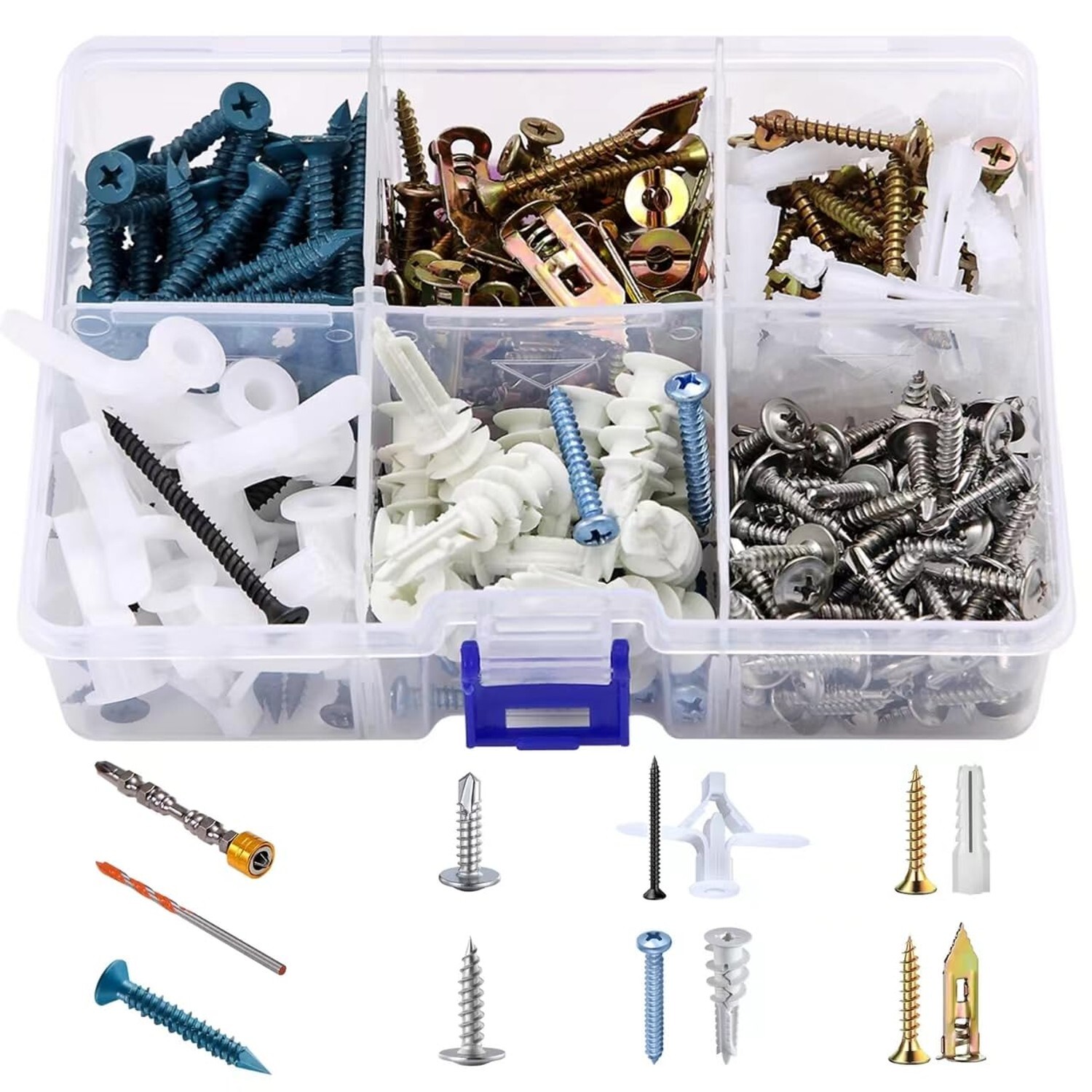 Multi-Purpose Wall Anchor Set 367PCS, Drywall Anchor kit-for Alumin... Fast Ship