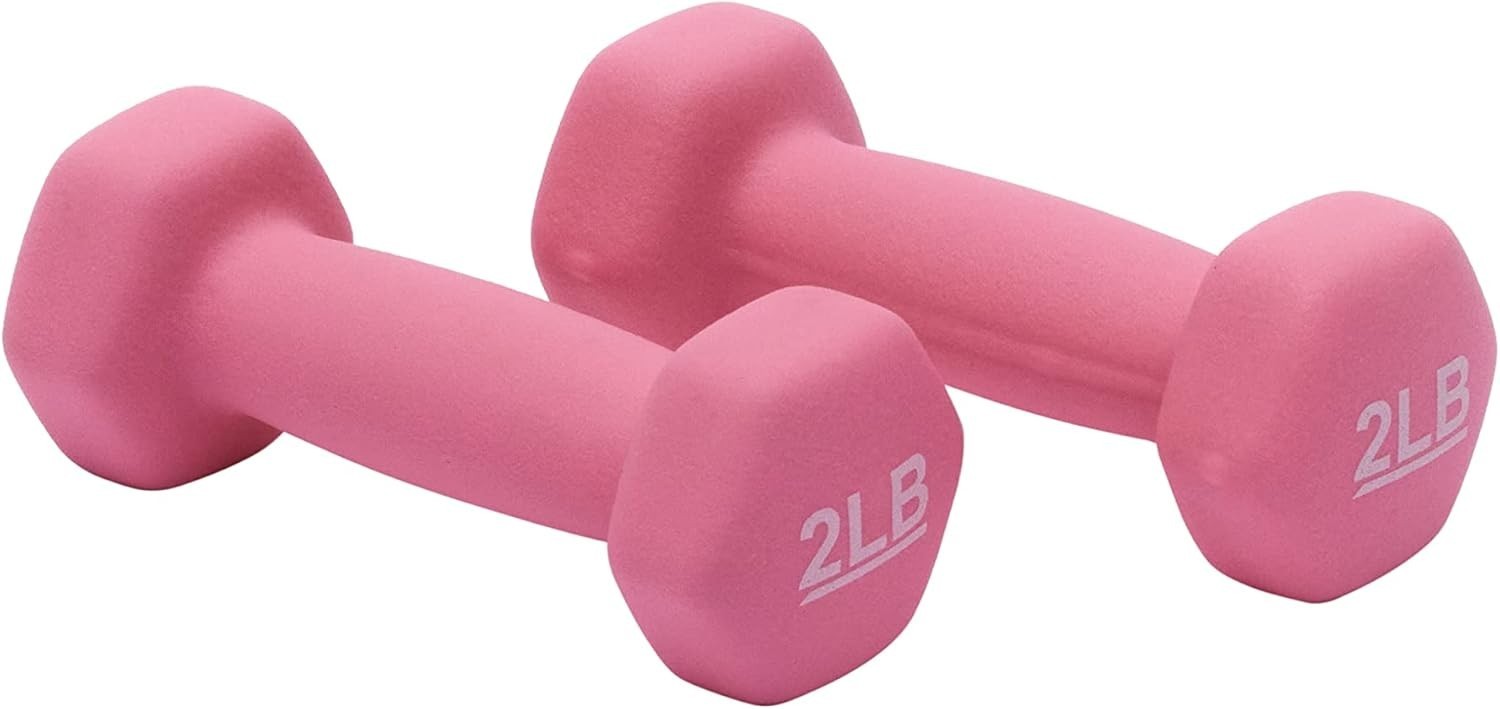 Basics Neoprene Dumbbell Hand Weights Exercise Muscle Toning 2 Pounds Set of 2