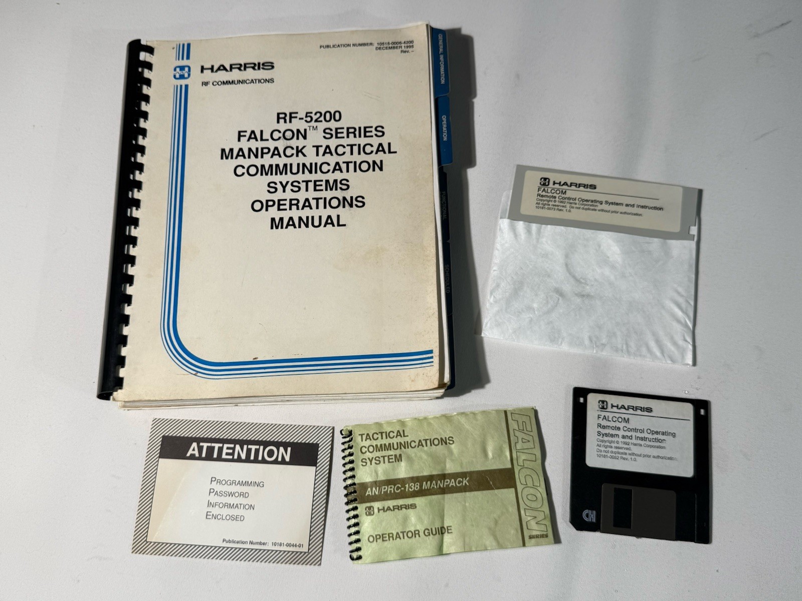 Harris PRC-138 RF-5200 Falcon Manpack Manual & Software 10515-0006-4200 GB