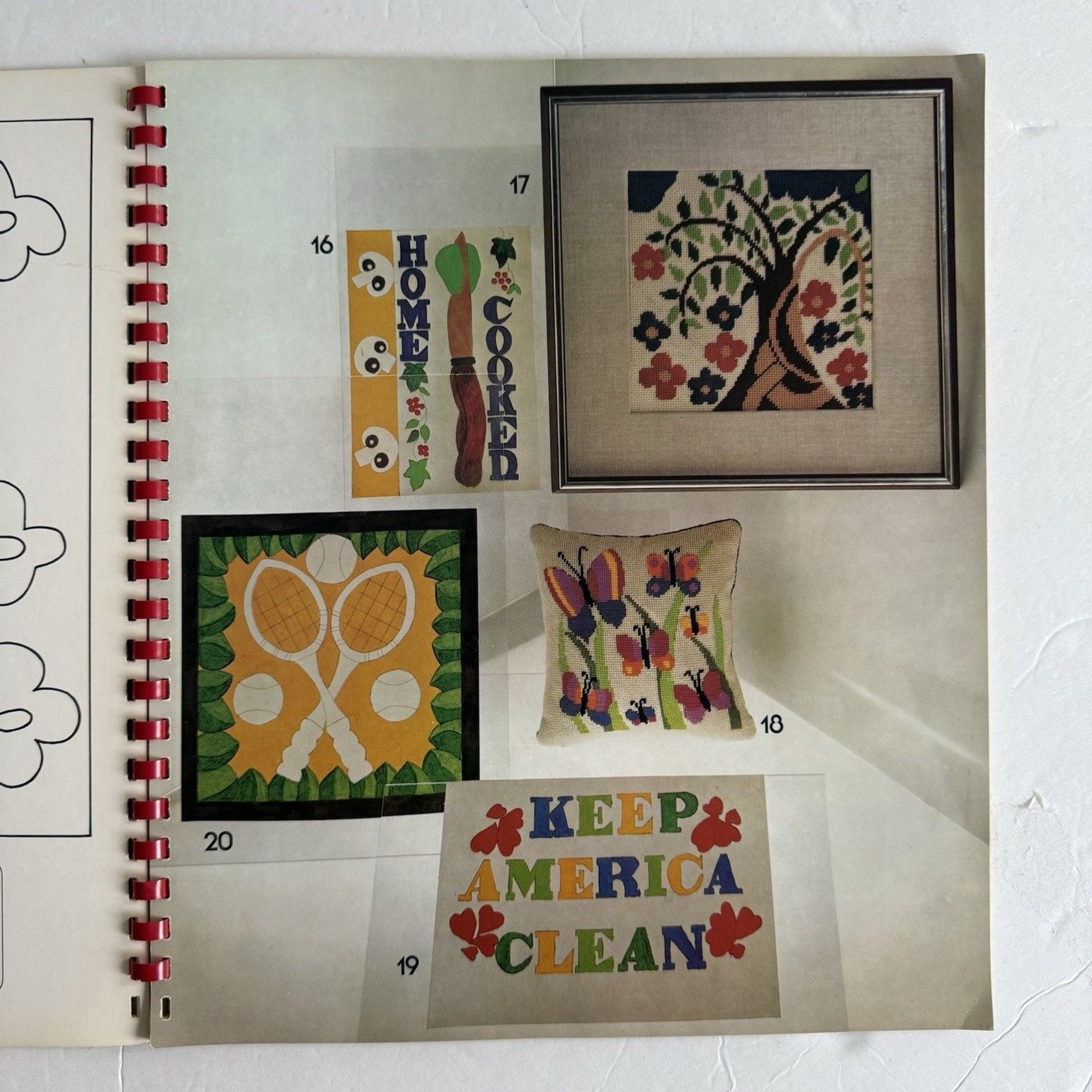 Vtg 1973 Lisbeth Perrone's Needlepoint Workbook Spiral Bound Canvas Embroidery