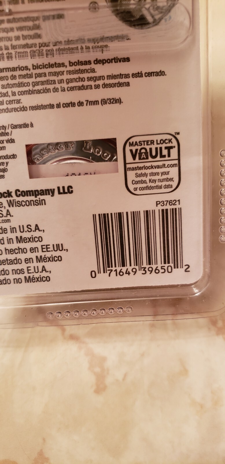 Master Lock Combination Padlock, 1500D, New, 3/4 In. ( 19mm)
