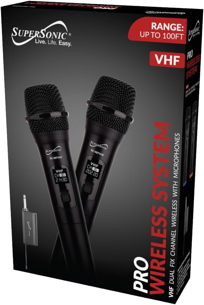 Supersonic SC-907VHF VHF Dual Fix Channel Wireless with Microphone