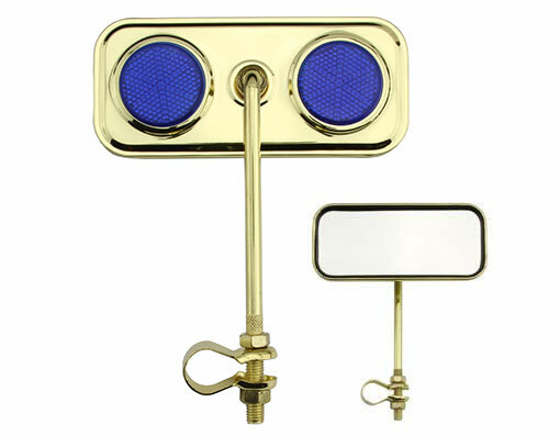 ONE Bike Rectangle Mirror Gold Blue Reflectors. Bike parts,Bicycle parts.
