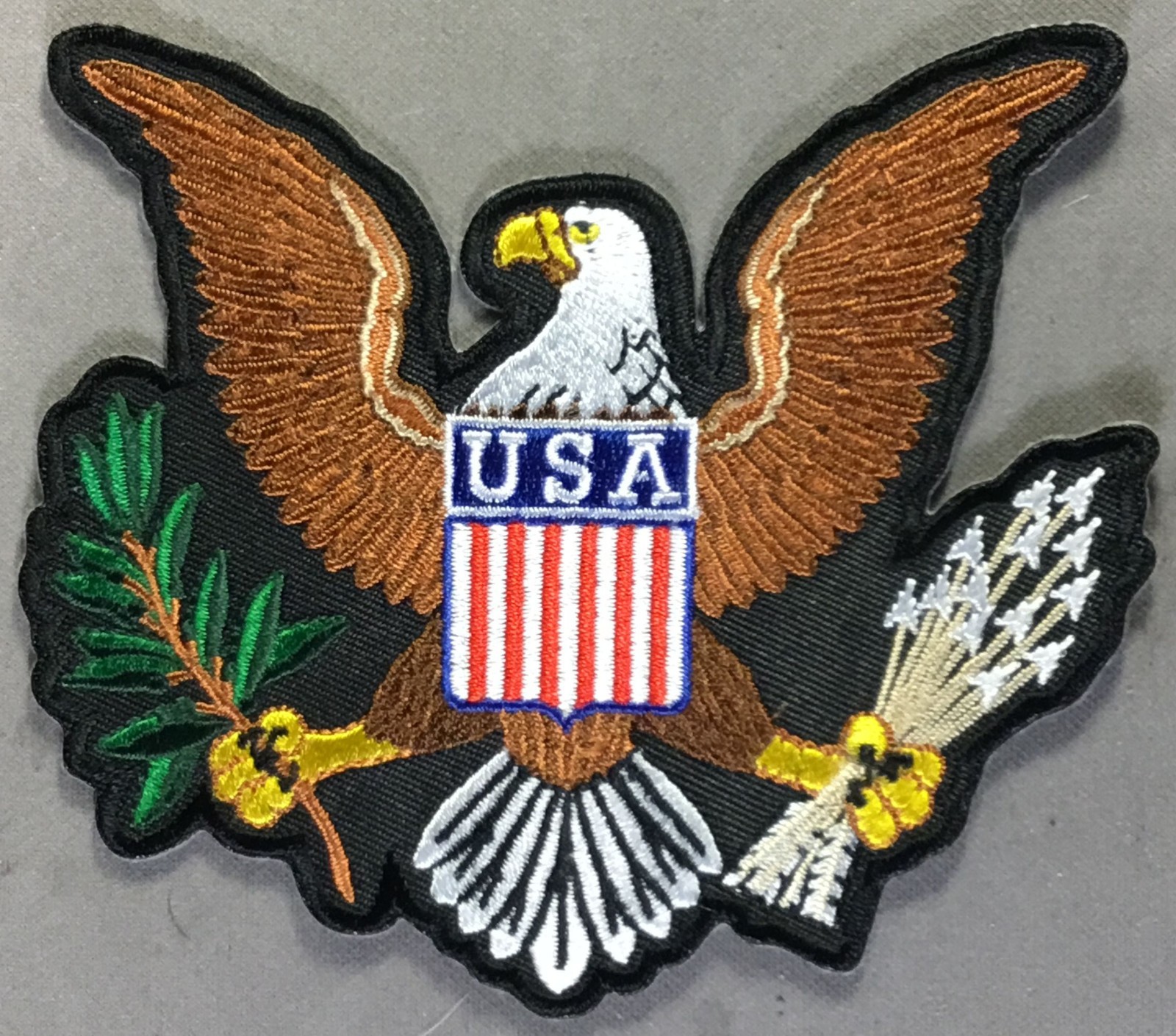Brown and White Golden Eagle with Olive branch and arrows patch