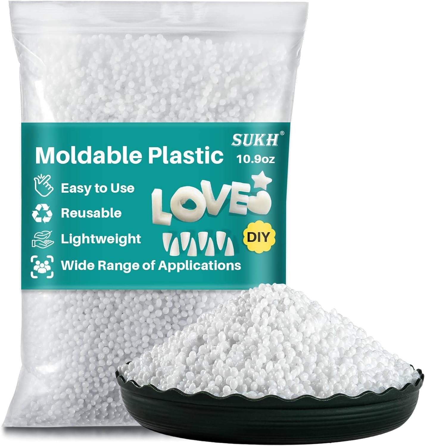 Sukh 10.9oz Moldable Plastic Pellets - Thermoplastic Beads Polymorph Small