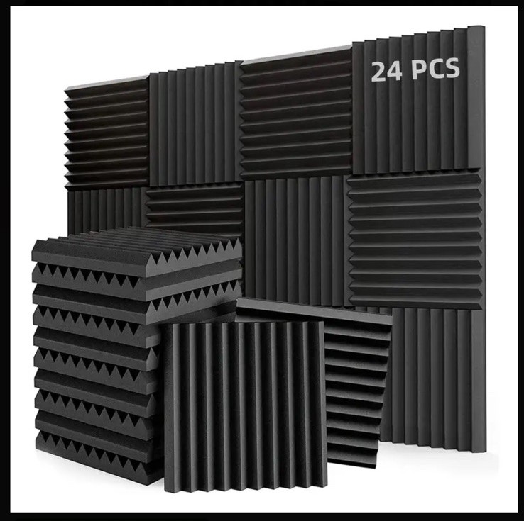 24 Pack Acoustic Foam Panel Studio Soundproofing Sound Absorbing Wall Tiles