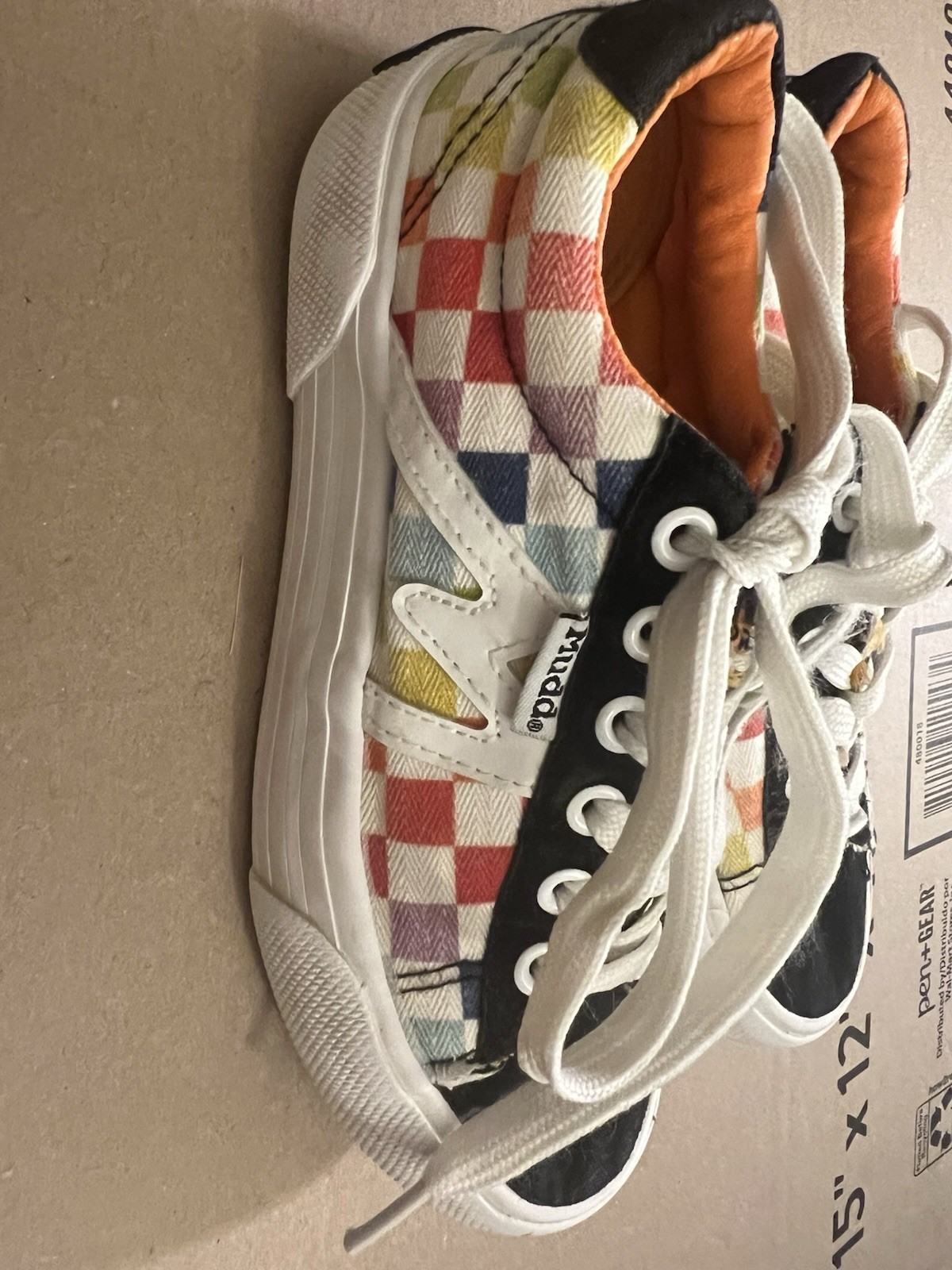 MUDD Multi Color Checked Sneaker Youth Size 1