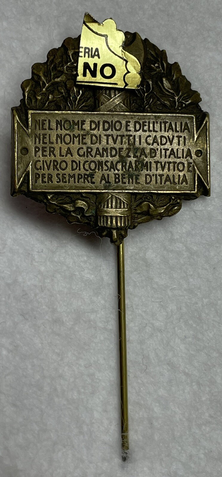 1922 Oath Badge IN THE NAME OF GOD AND ITALY