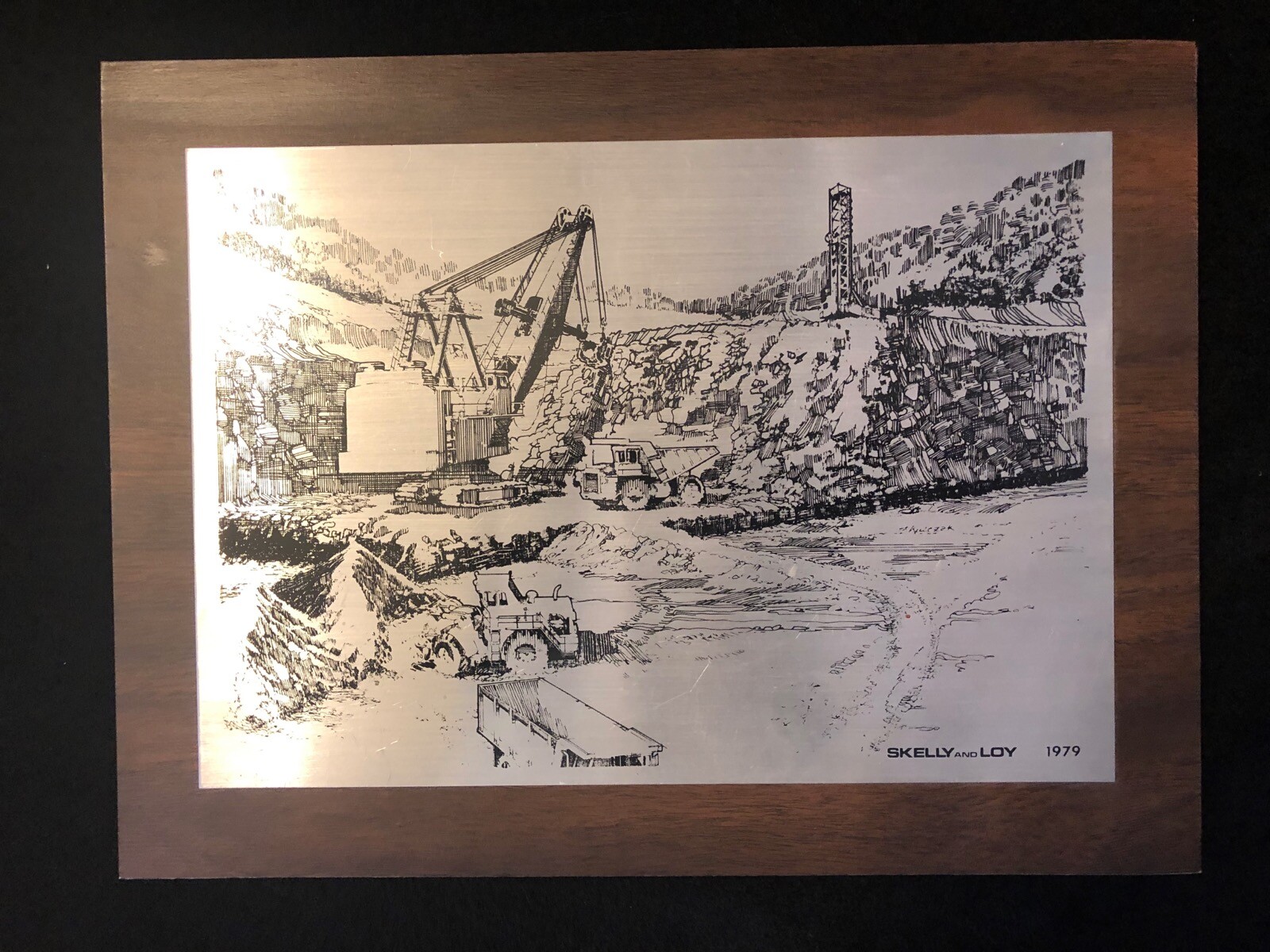 1979 Skelly & Loy Frank Kulczak Mining Artwork Etching Advertising Engineering