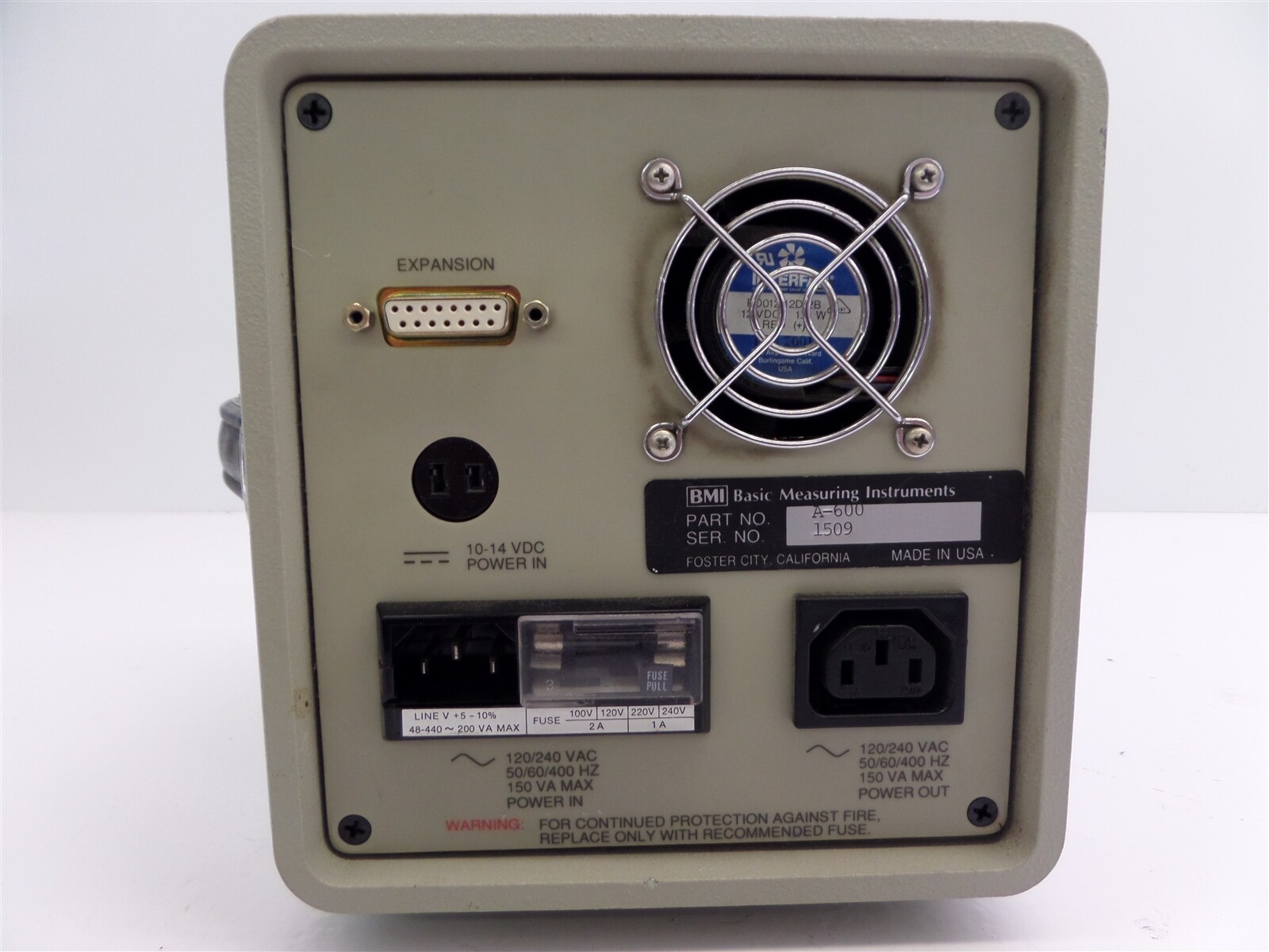 BMI Basic Measuring Instruments A-600 Parallel Processor