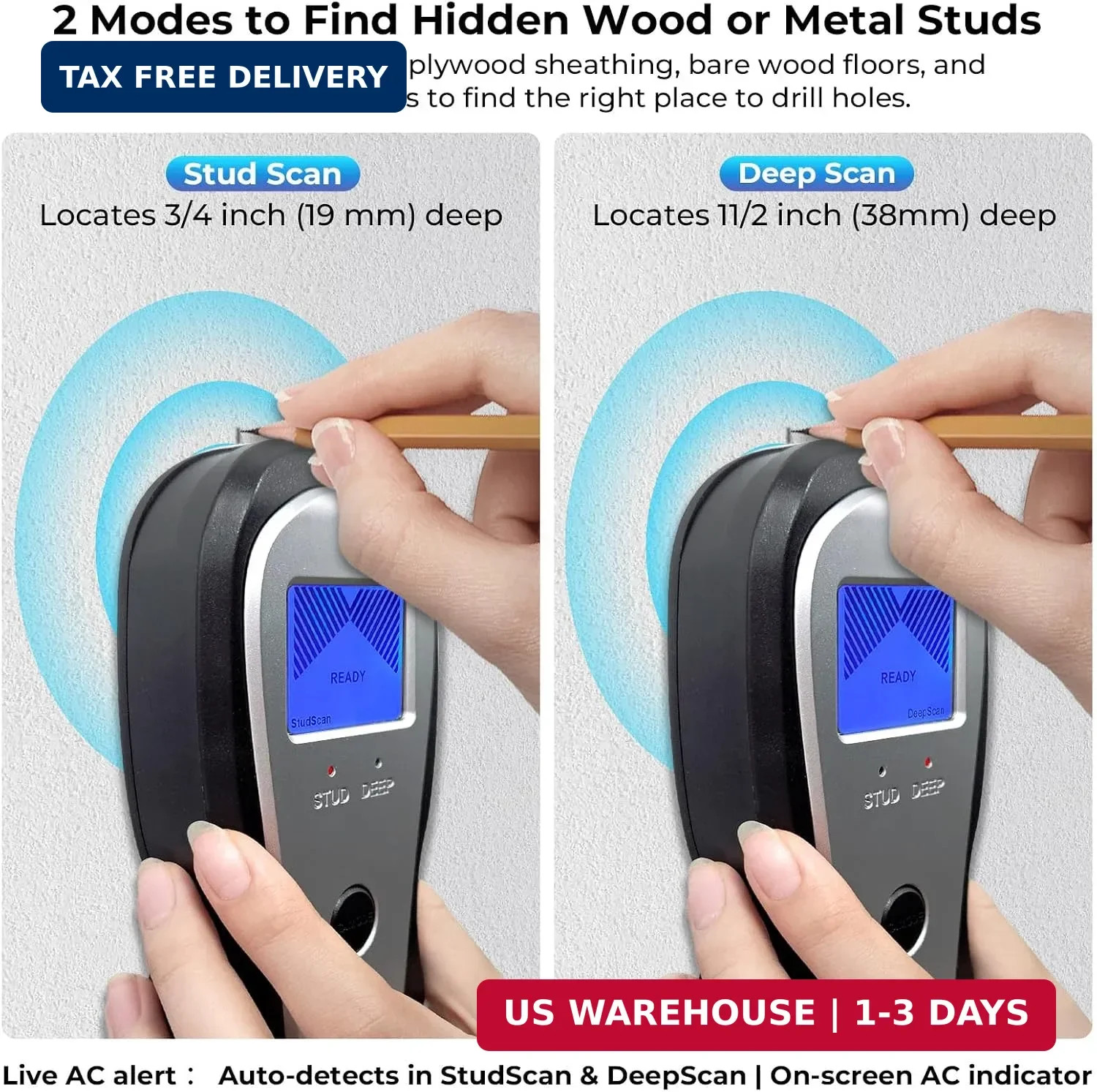 Stud Finder Wall Scanner Electronic Sensor Detector with LCD Display Deep Scan