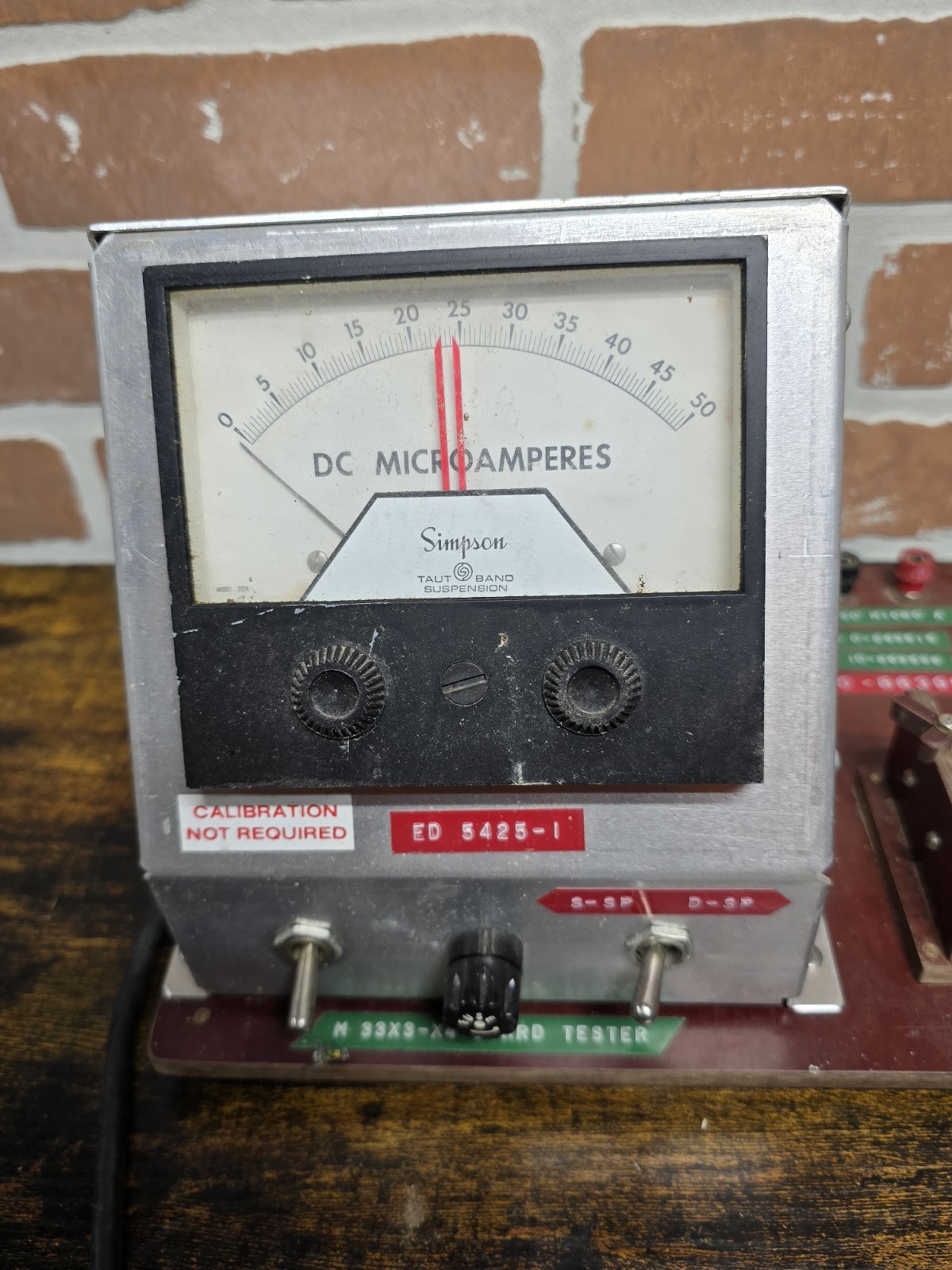 Vintage Simpson DC Microampere Meter Taut Band Suspension in Custom Board Tester