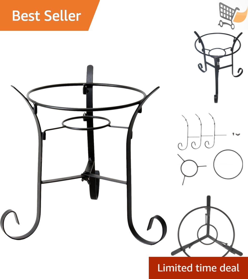 Metal Gazing Globe Stand Black 10 Inch Tall for 8 or 10 Inch Globes