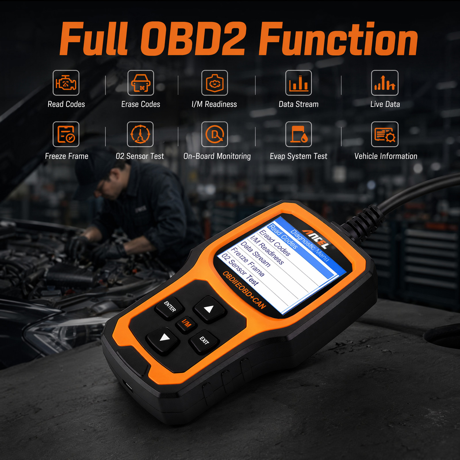 Check Engine Fault Code Reader Automotive OBD2 Scanner Car Diagnostic Scan Tool