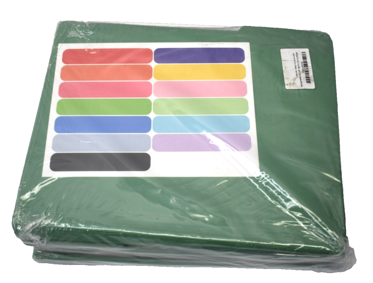 100 Pack File Folders 2 Tone Green w Label Adhesives 8.5" x 11" 1/3 Cut Tabs