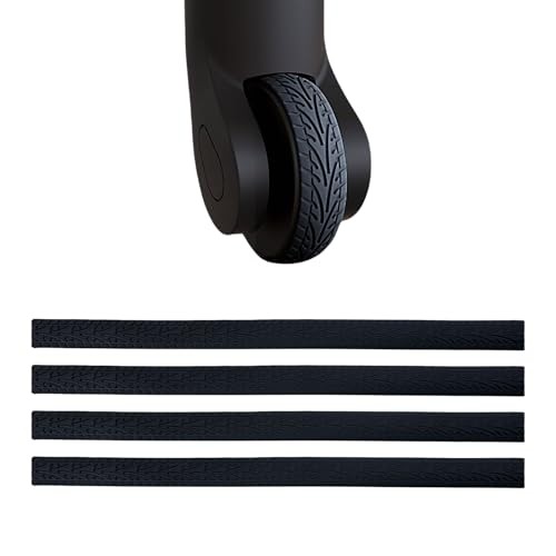 Luggage Wheel Protection Covers - Noise Reducing & Anti-Scratch Travel 4 Black