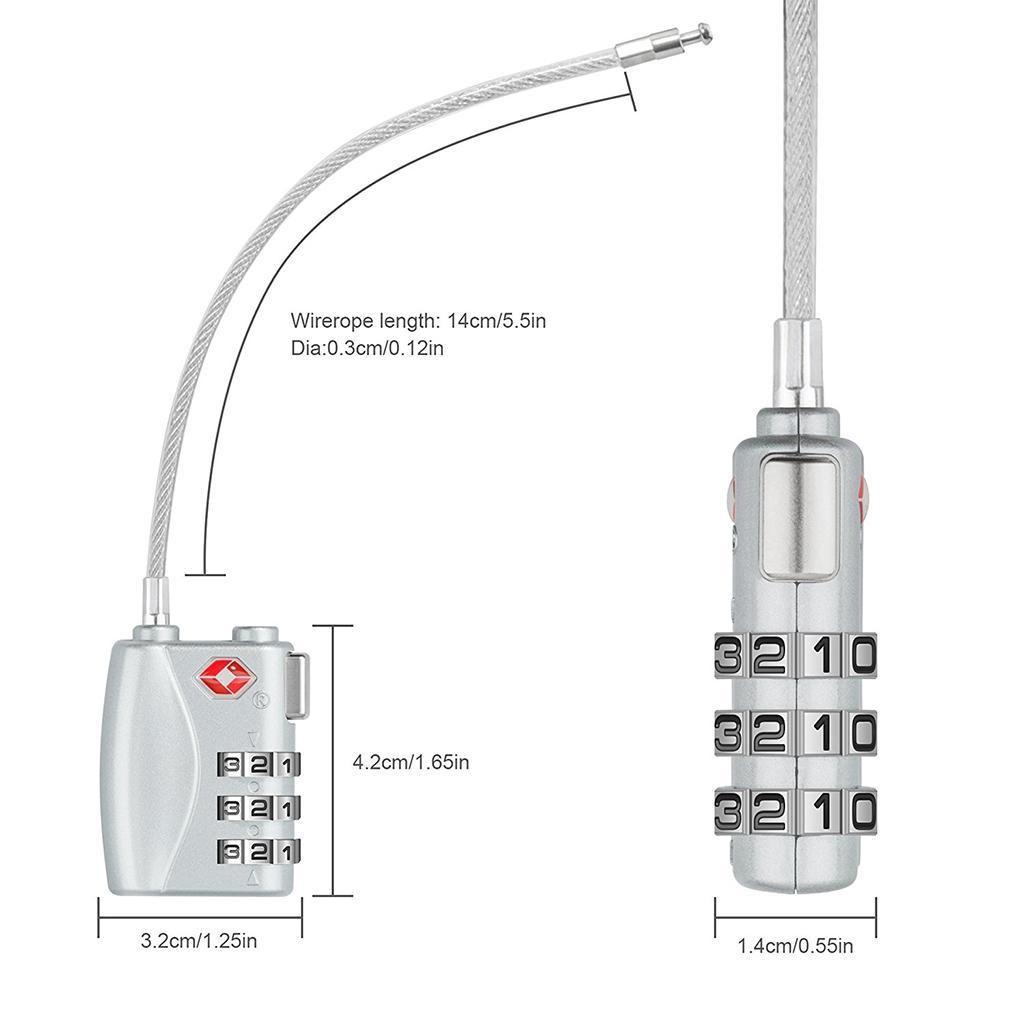 Mini Backpack Password Lock Padlock Combination Padlock Travel Lock Silver
