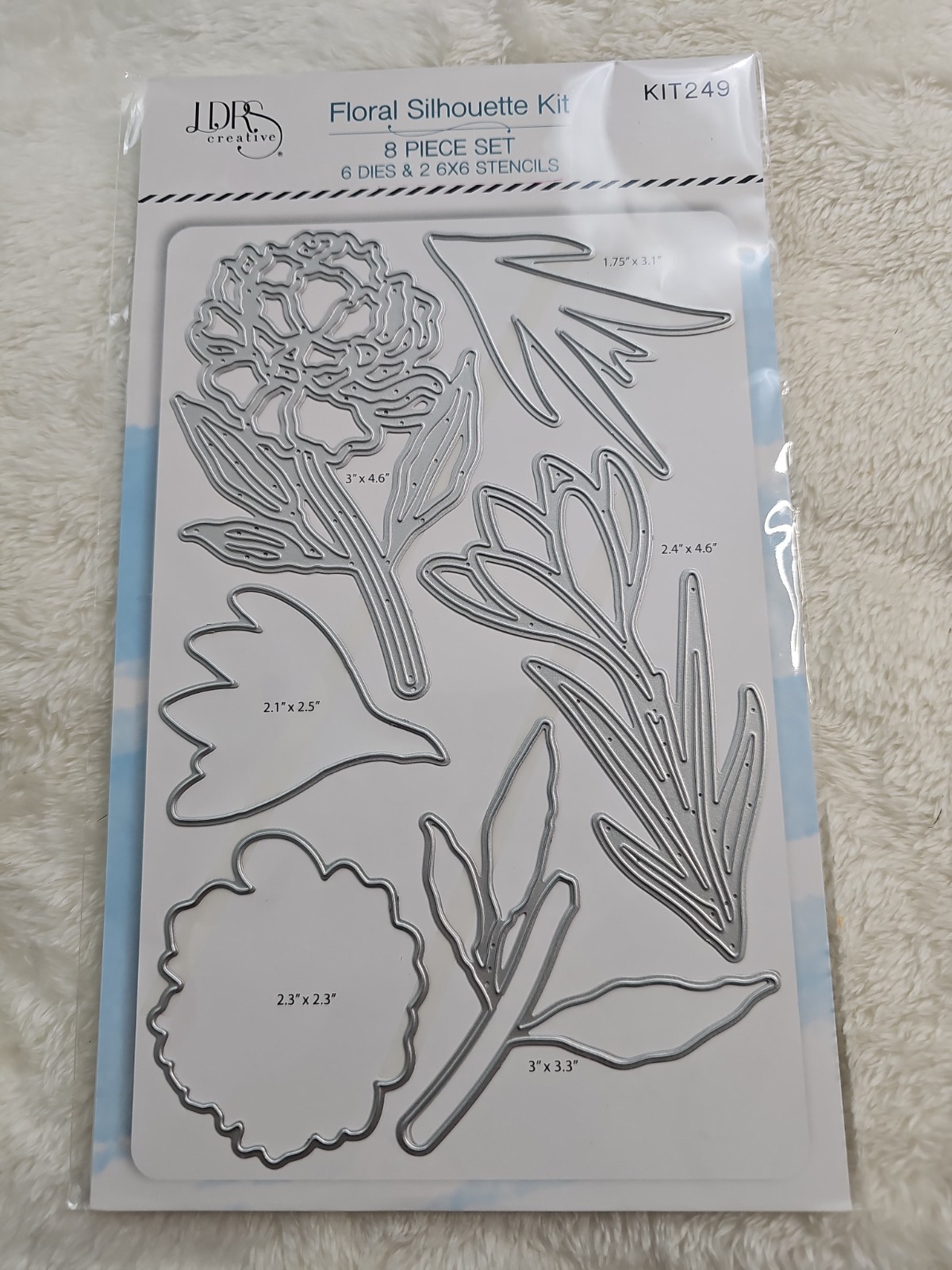 LDRS Creative FLORAL SILHOUETTE  6 Dies & 2 6x6 Stencils Kit 249 New