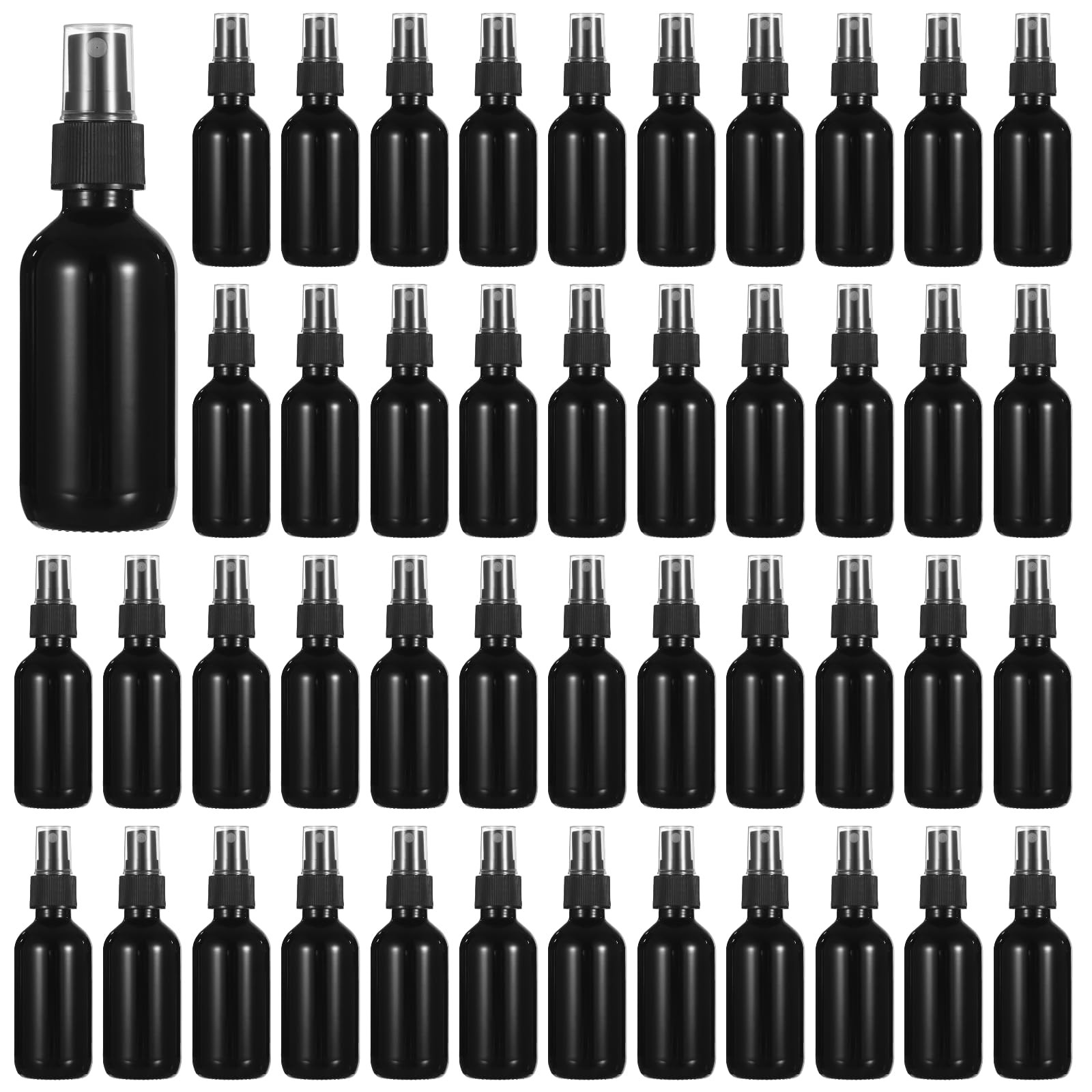 48 Pcs BlackSmall Glass Spray Bottles 2 oz - Perfume, DIY Cleaners, Fine Mist...