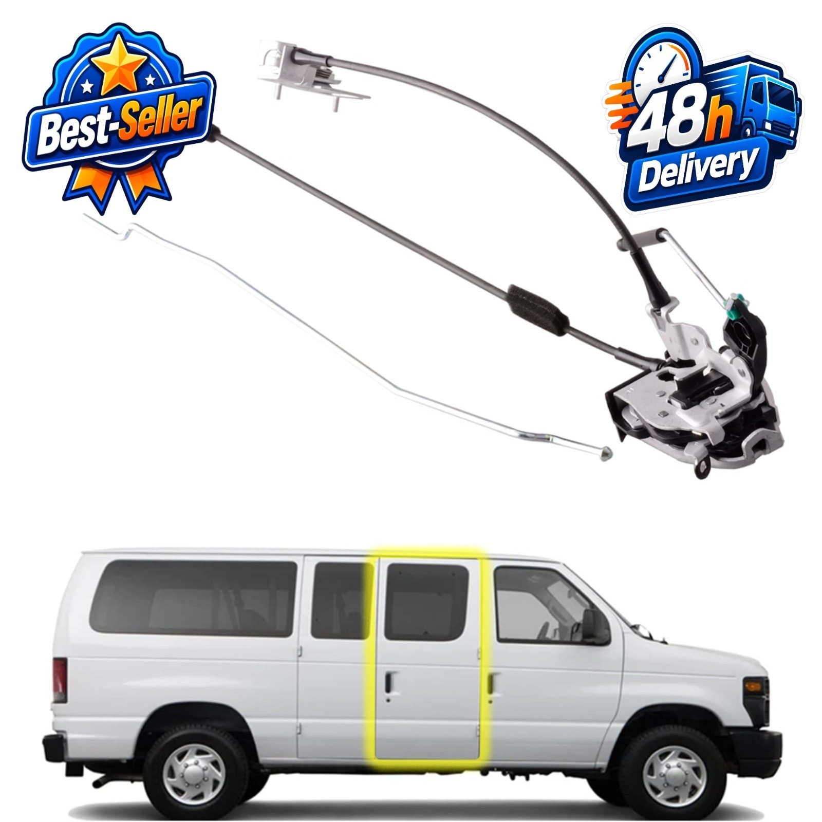 Ford E150 E250 E350 Right Side Door Latch Assembly - Unikpas