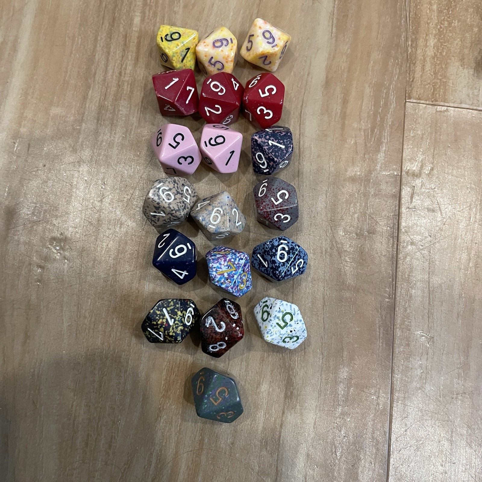 Chessex dice lot - Nineteen Pieces D10 Ten-sided Dice, RPG, New W/out Packaging