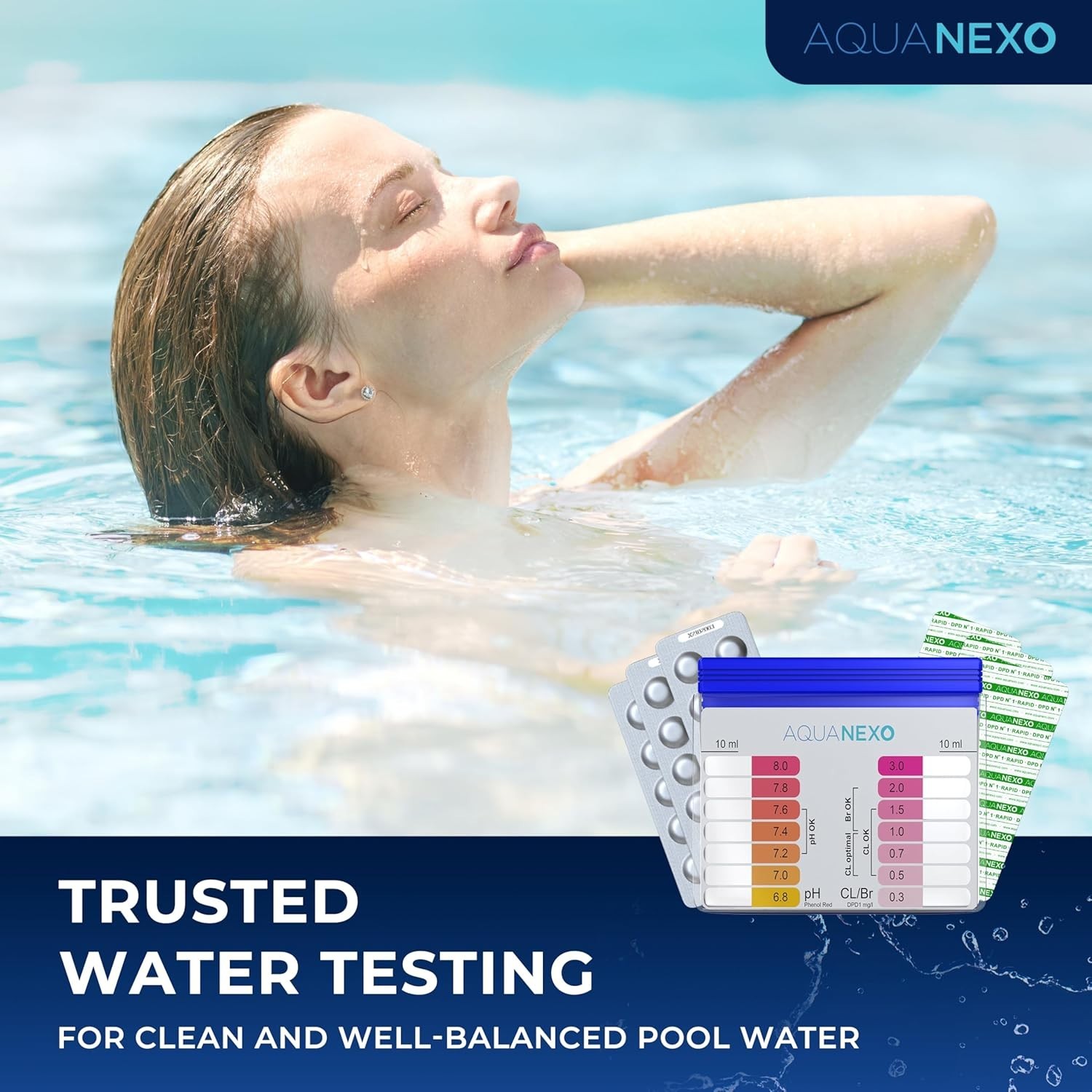Water Kit pH Chlorine 60 Tablets for Pool Hot Tub Spa Well Water Testing Acc...