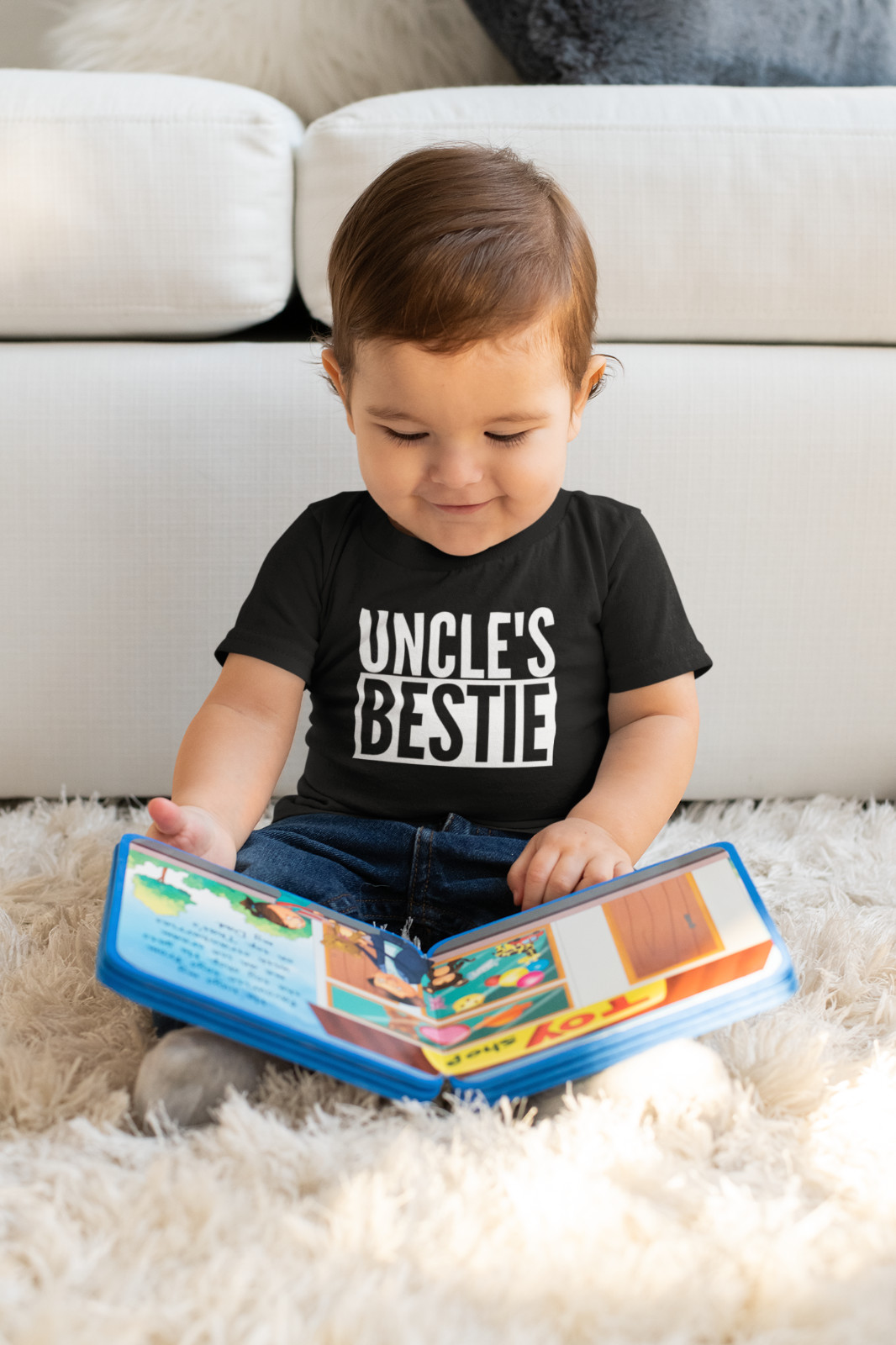 Uncle's Bestie Baby Toddler Unisex T-Shirt Gift For Niece Nephew