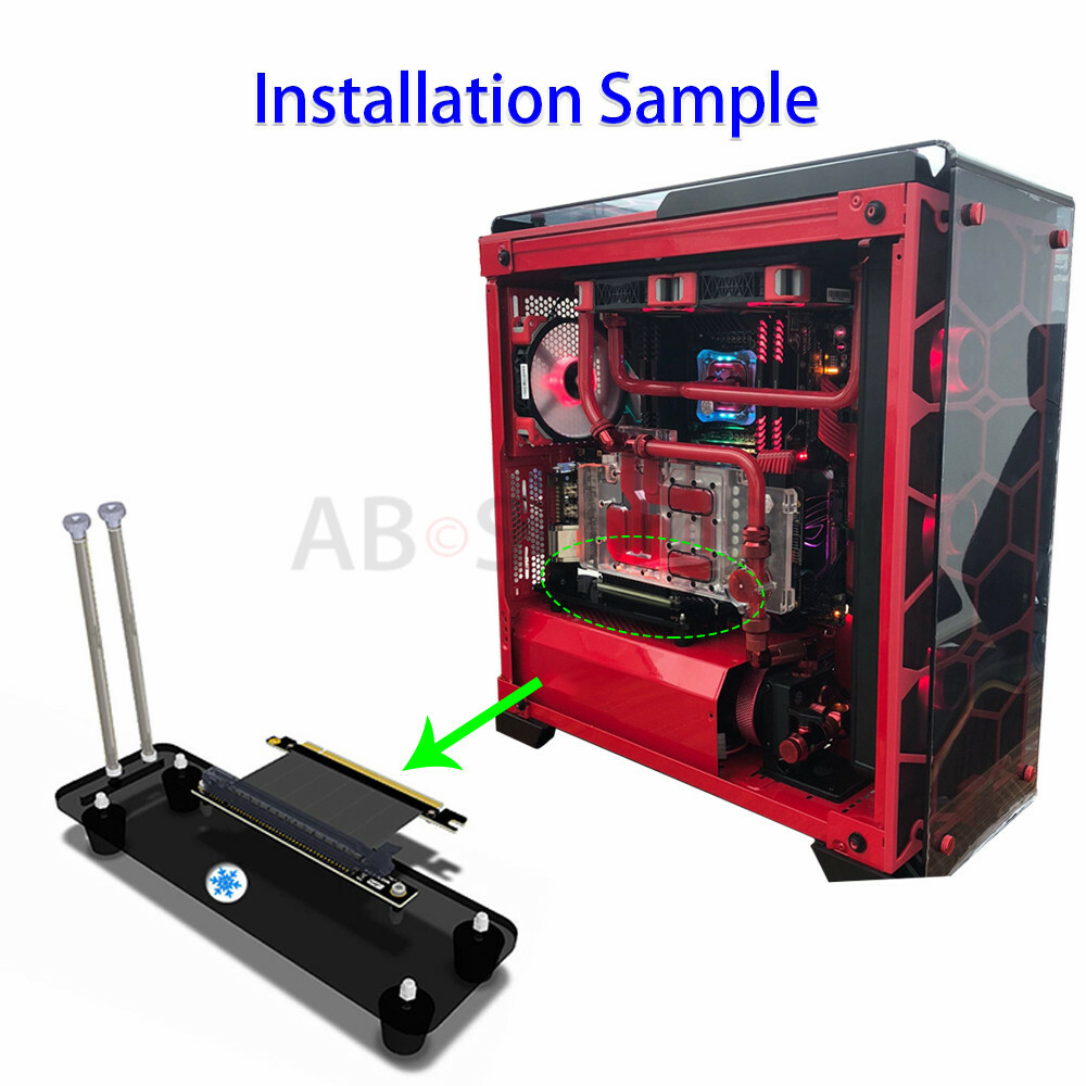 PCI- E 3.0 16X Graphics Card vertical kickstand/base with PCI-E extension