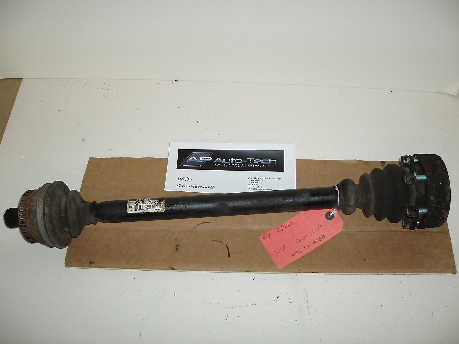 DriveShaft N/S Near Side Rear 4B3 501 203B - Genuine Audi RS6 C5 4.2 Bi-Turbo