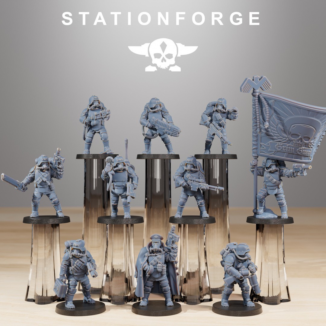 Grim Guard Ironclads Grimdark 3D Printed Miniatures Station Forge 16k