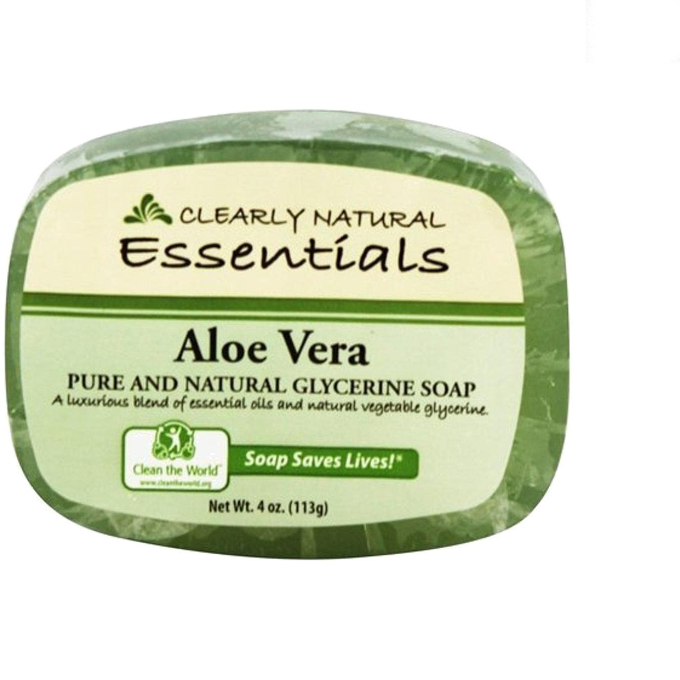 Essentials Pure Aloe Vera Soap 4 oz - Gentle Glycerine Formula for Adults