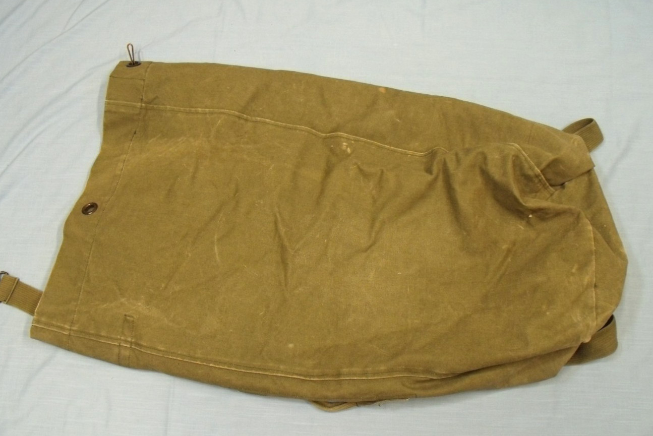 Sea Duffle Bag Green Canvas Cotton Top Load Military Used